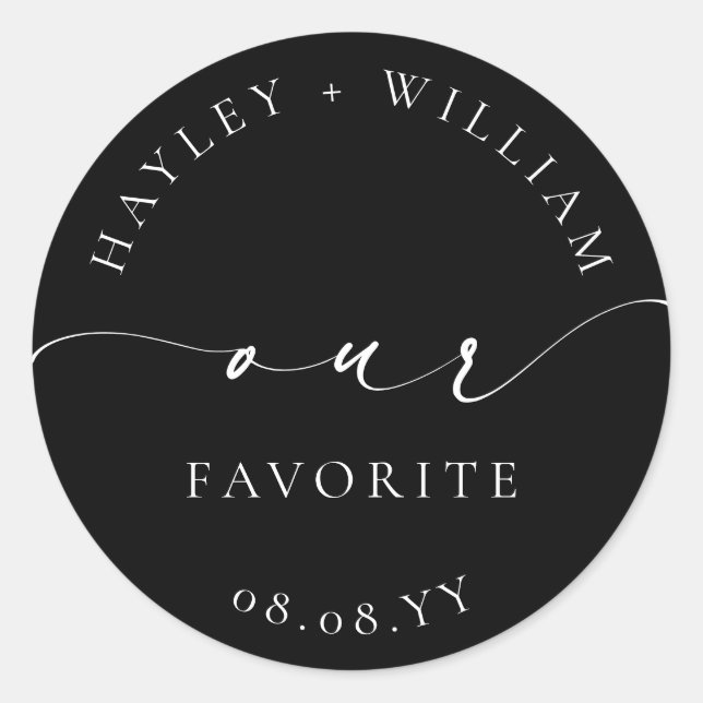 Sticker Rond Ellesmere Notre Préféré Black (Devant)