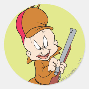 Sticker Rond ELMER FUDD™ Prêt à la chasse