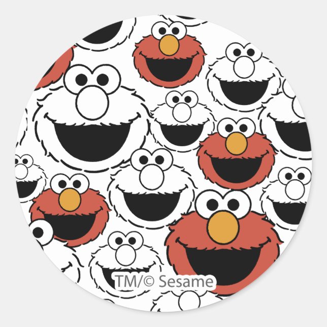 Sticker Rond Elmo Color Pop Face Pattern (Devant)