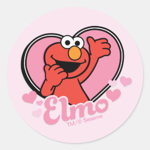 Sticker Rond Elmo dans le coeur Valentine