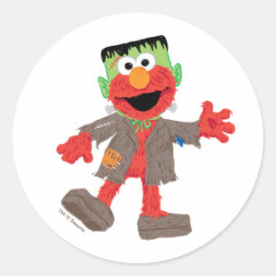 Sticker Rond Elmo   Déguisement de Frankenstein