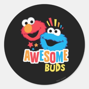 Sticker Rond Elmo et Cookie Awesome Buds