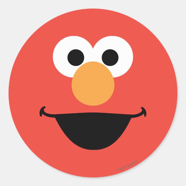 Sticker Rond Elmo Face Art (Devant)