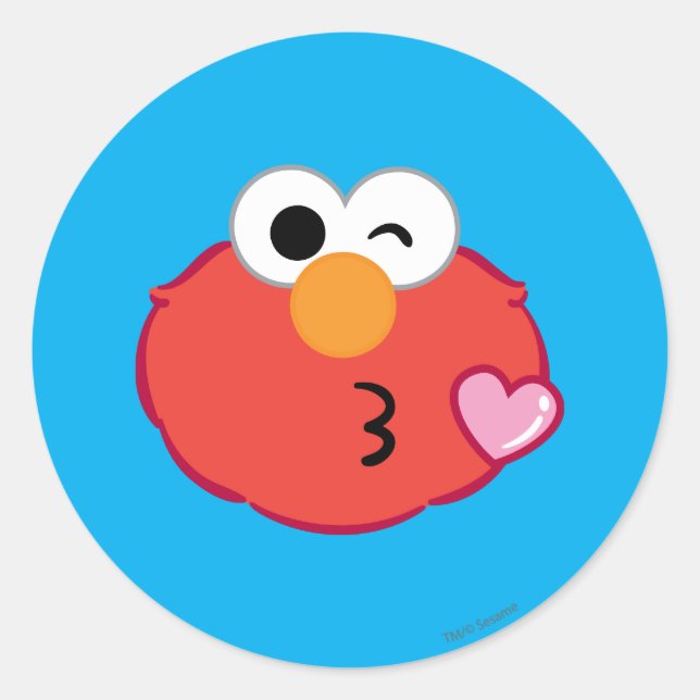 Sticker Rond Elmo Face Jeter un baiser (Devant)