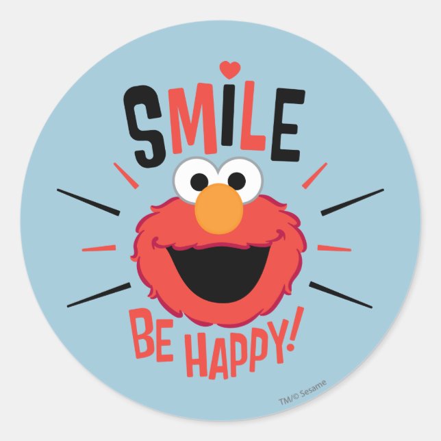 Sticker Rond Elmo Happy Smile (Devant)