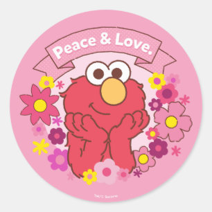 Sticker Rond Elmo   Paix et amour