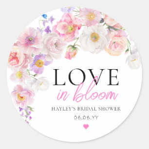 Sticker Rond Eloise Rose Florale Amour En Fleur Mariage
