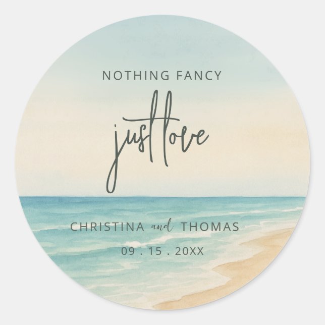 Sticker Rond Elopement Beach Wedding (Devant)