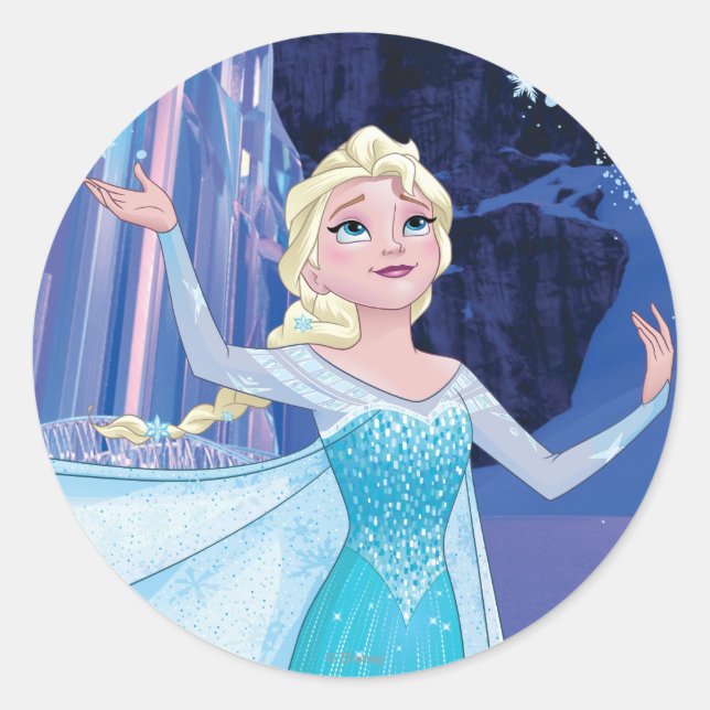 Sticker Rond Elsa | Glace Élégante, Éclatante (Devant)