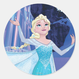 Sticker Rond  Elsa  Glace étincelante, étincelante