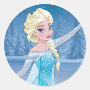 Sticker Rond Elsa   Magie hivernale
