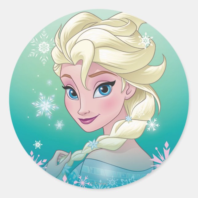 Sticker Rond Elsa | Portrait hivernal (Devant)