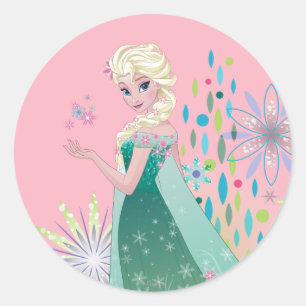 Sticker Rond Elsa   Souhait d'été avec fleurs