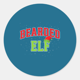 Sticker Rond Élue de Noël à barbe Famille de Noël Groupe Xmas