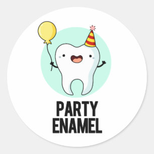 Sticker Rond Émail de fête Funny Dot Pun