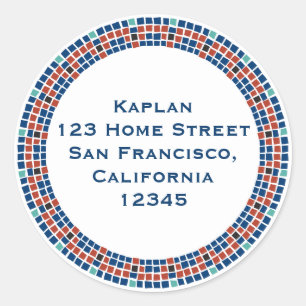 Sticker Rond Emanuel Star Mosaic Adresse de retour Label