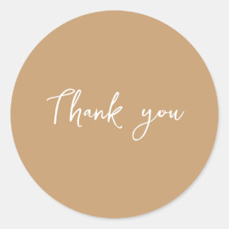Sticker Rond Emballage Cadeau Caramel Chic Entreprise Remerciem
