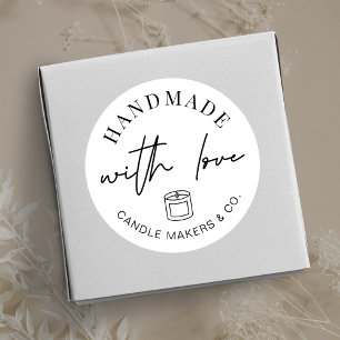 Sticker Rond Emballage de bougie minimaliste simple fait avec a