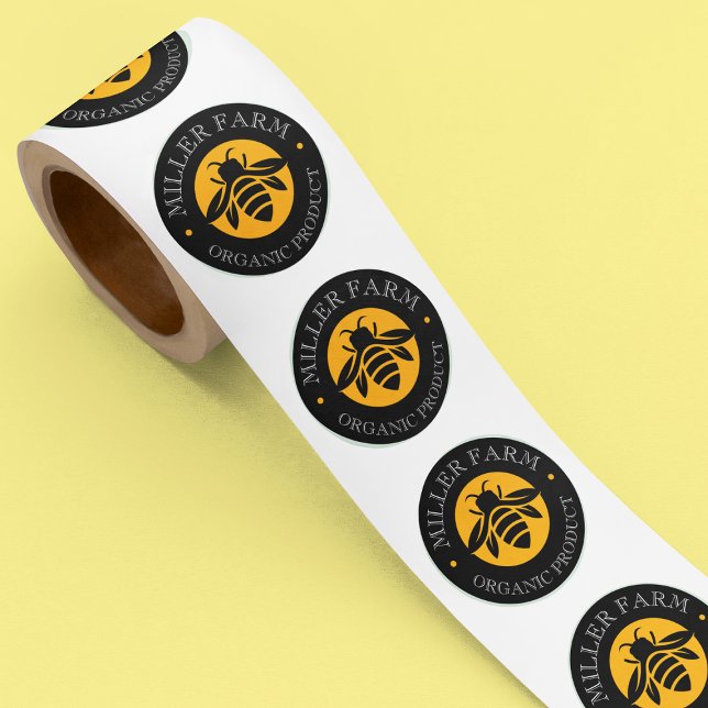 Sticker Rond Emballage de jarres de ferme de miel Queen Bee (Créateur téléchargé)