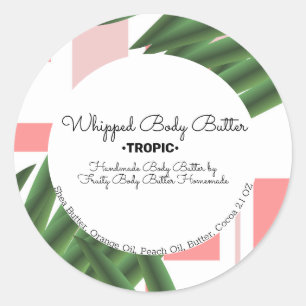 Sticker Rond Emballage de marque de bain pour le beurre de crou