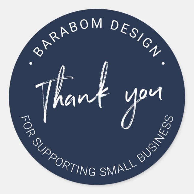 Sticker Rond Emballage de Merci de la Marine Small Business (Devant)