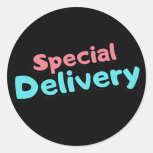 Sticker Rond Emballage de petite entreprise Special Delivery
