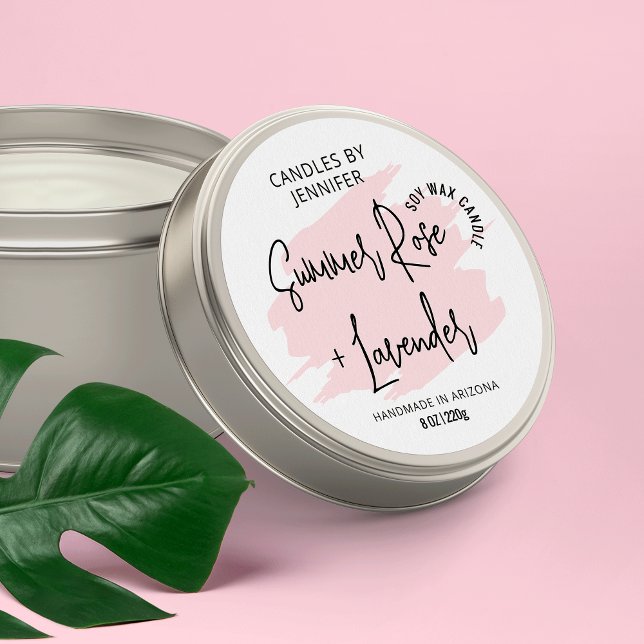 Sticker Rond Emballage de produit moderne en rose féminin (Créateur téléchargé)