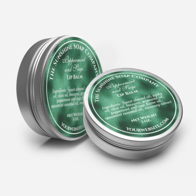 Sticker Rond Emballage de savon en feuille verte tissé de style (Créateur téléchargé)