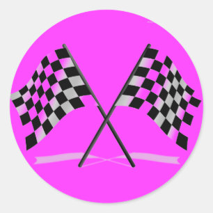 Sticker Rond Emballage des drapeaux Checkered