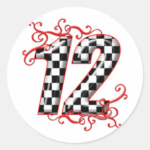 Sticker Rond emballage du numéro 12