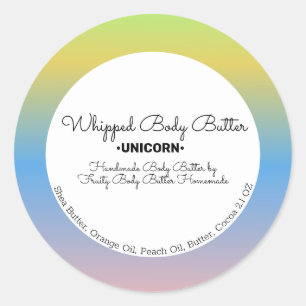 Sticker Rond Emballage Unicorn Beurre Bain Marque