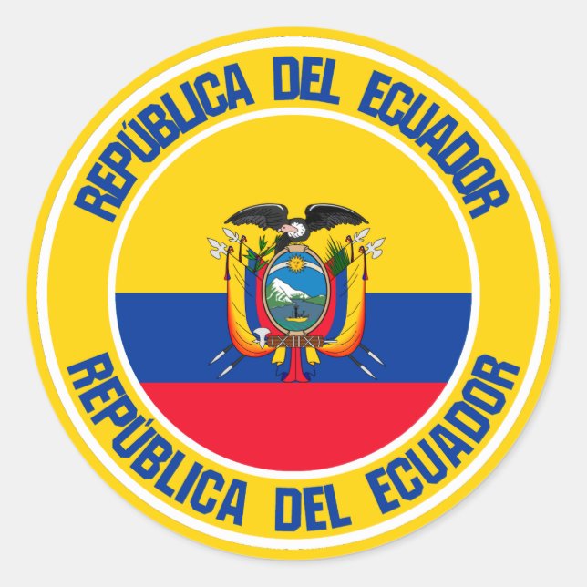 Sticker Rond Emblème autour de l'Equateur (Devant)