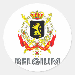 Sticker Rond Emblème belge
