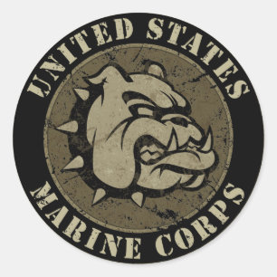 Sticker Rond Emblème de cru de chien de diable