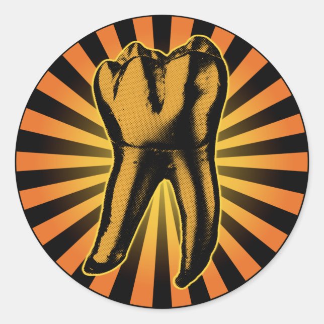 Sticker Rond Emblème de dent graphique (Devant)