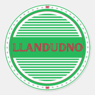 Sticker Rond Emblème de fierté de la ville de Llandudno – Ident