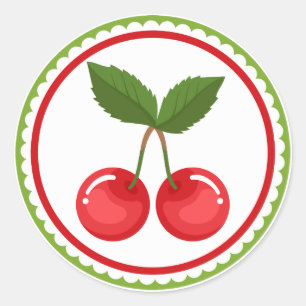 Sticker Rond Emblème de fleurs de cerises