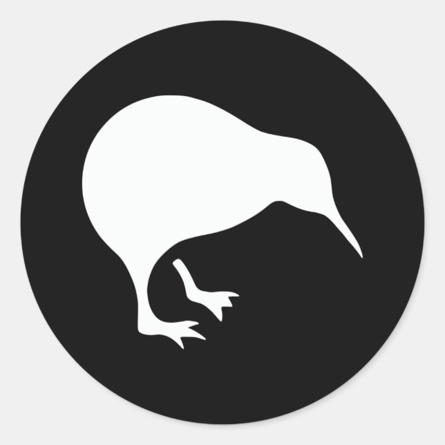 Sticker Rond emblème de Kiwi Nouvelle-Zélande (Devant)