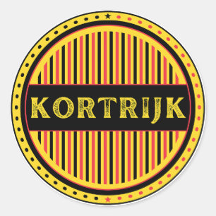 Sticker Rond Emblème de Kortrijk City Pride – Identité belge