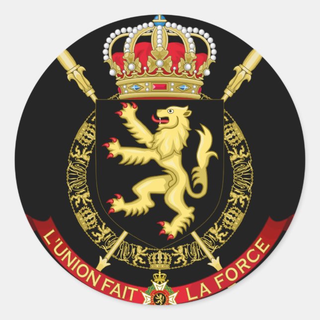 Sticker Rond emblème de la belgique (Devant)