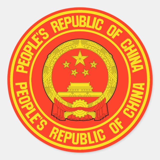 Sticker Rond Emblème de la Chine (Devant)