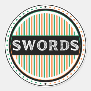 Sticker Rond Emblème de la fierté de Swords City – Identité irl