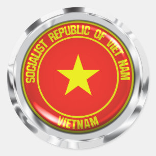 Sticker Rond Emblème de la ronde du Vietnam