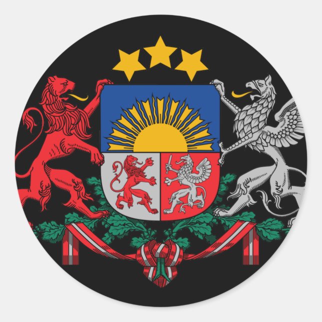 Sticker Rond emblème de latvia (Devant)