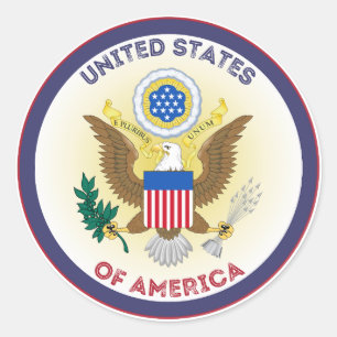 Sticker Rond Emblème de l'héritage des États-Unis