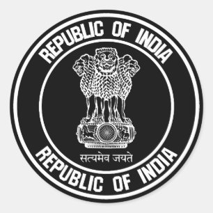 Sticker Rond Emblème de l'Inde
