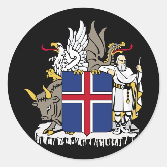 Sticker Rond emblème de l'islande (Devant)