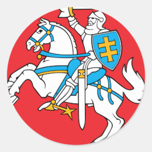 Sticker Rond Emblème de Lituanie - Armoiries - Lietuvos Herbas