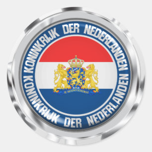 Sticker Rond Emblème de ronde Pays-Bas
