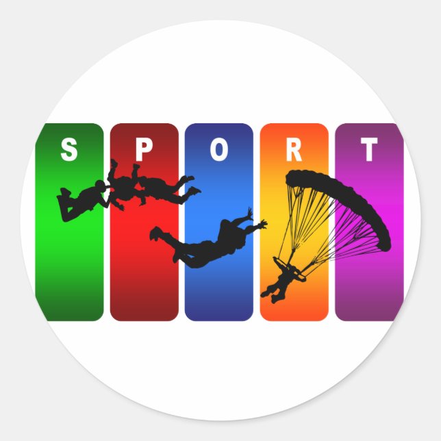 Sticker Rond Emblème de Skydiving Multicolor (Devant)